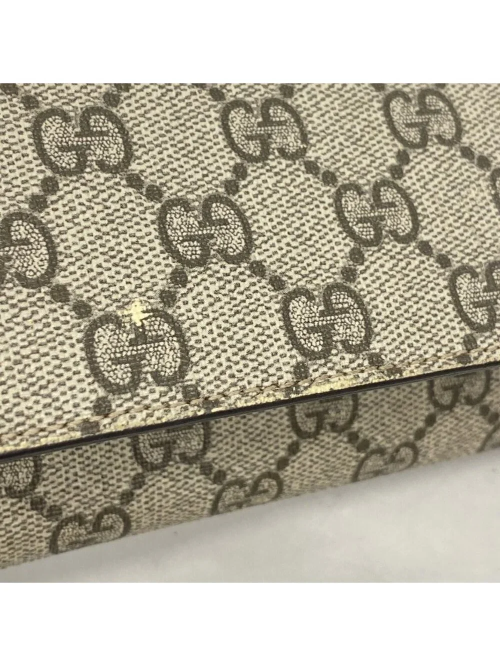 ★SOLD★ Gucci Wallet GG Supreme Brown Khaki Gold - Picture 5 of 9